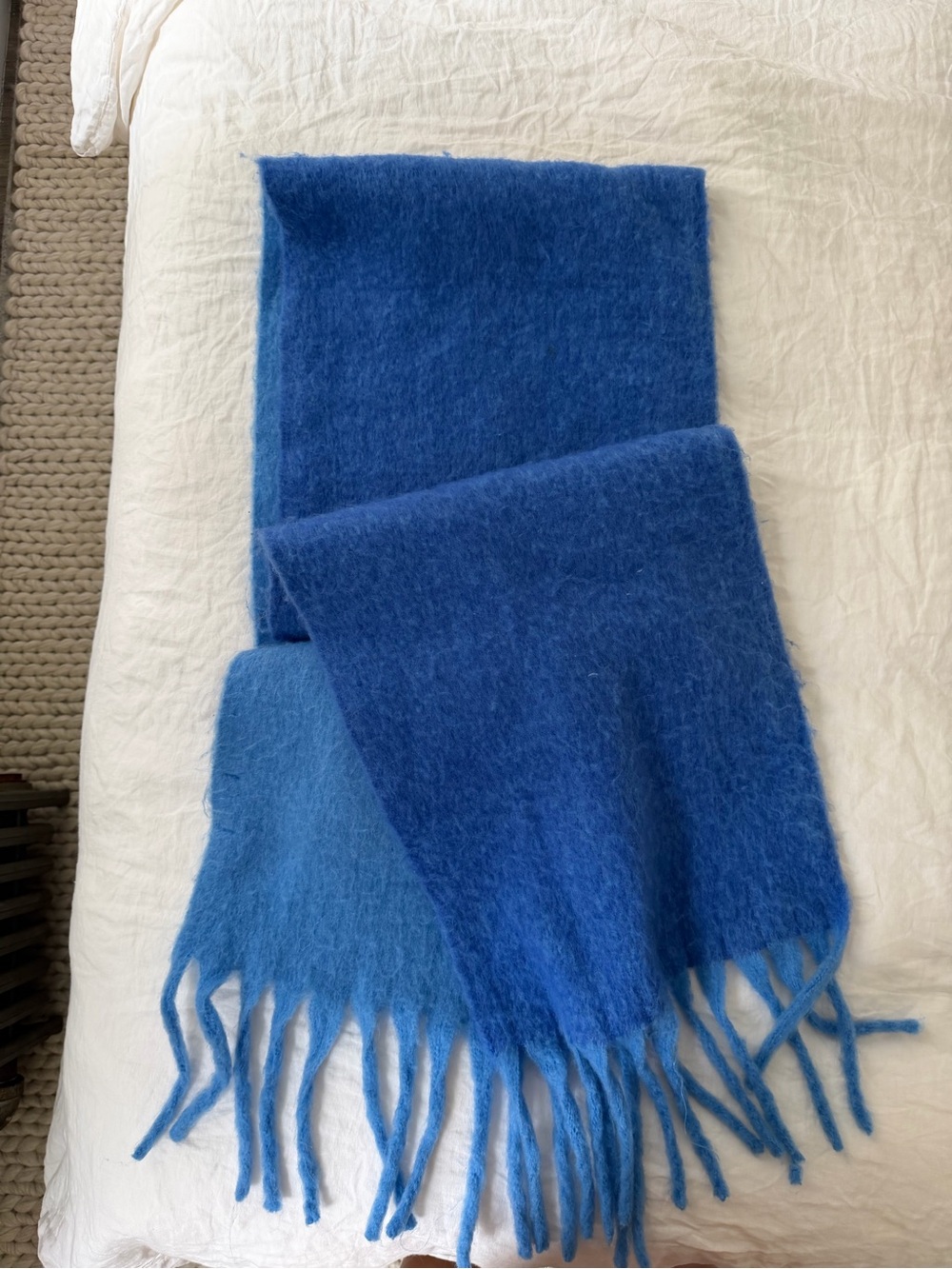Zara Oversized 2-tone Blue Scarf